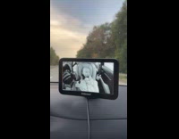 Baby gets distracted at the car window