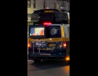 Collab WINY - Van with screen on back play music