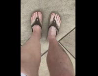 Guy different colored feet one is fake 