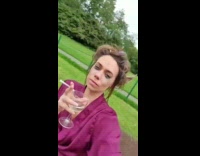 Girl purple robe park playground dreams wine