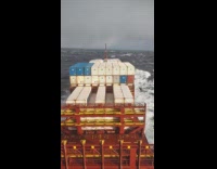 Merchant mariner films rough sea waves timelapse