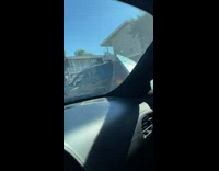 Unaware driving ruining a surfboard on the street 