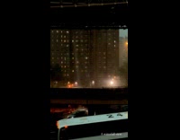 Water falling like waterfalls from bridge because of rain pt 1