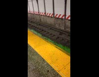 Green water drip and leak to train tracks