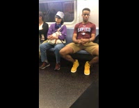 Collab Subway Creatures - Guy and woman do same hand gesture