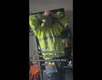Man Panics as he Sees Ladys Costume