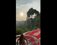 Woman pose for video falls in pool