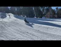 Kid attempts ski trick fail 