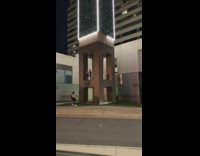 Man and woman photo shoot building upstairs