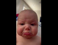 Dad startles crying newborn by mooing 