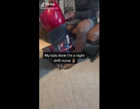 Kids think mom is a night nurse 