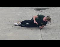 Collab ShredSlams - Guy tears his Achilles tendon while riding up ramp and falling off skateboard at skatepark