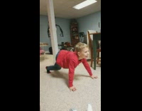 Boy named Daniel does push ups but humps the ground