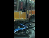 Blue citibike left on subway train
