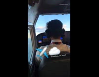 Time lapse pilot guy flies airplane 