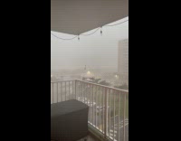 Crazy thunderstorm on video from apartment balcony