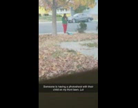 Woman green sweater red pants kid lay down