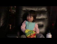 Girl tricks her grandpa with its snack