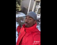 Collab BitchIG2 - Red jacket guy slips on driveway snow