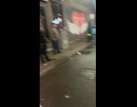 Guy tells woman to put her shoes back on 