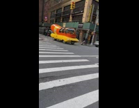 Oscar mayer hot dog car drives around ny