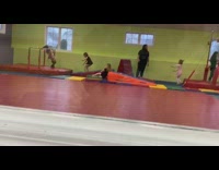 Little girl runs face plants into block