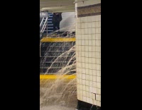 Collab Subway Creatures - Water leak from tiled wall of subway