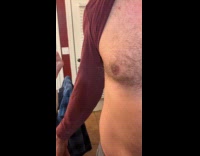 Woman pull long nipple hair of man