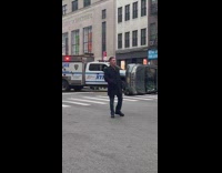 Car gets pulled by an NYPD truck pt 2