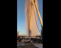 Strong dirty water current  comes out of the well