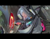 Lady says boo and makes baby cry 