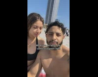 Guy asks girl in black bikini riddle 