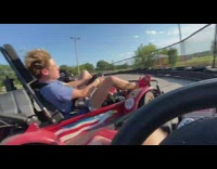 Guy crashes red go kart track fail 
