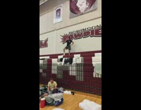 Guy on bleachers makes alarm noises and screams tornado 