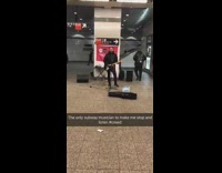 Musician playing Creed in the subway station