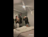 Blindfold bottle dodging prank but girl is actually controlling bottle