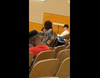 Woman in crop top danced inside the classroom Part 1