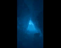 Inside view of Ice Cave in Antarctica