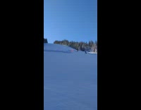Man Slips Off Snow as he Skis