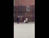 Guy feet in white bucket spins around 