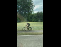 Small wind tornado form on grass field