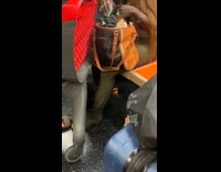 Fire underneath woman vape inside subway train