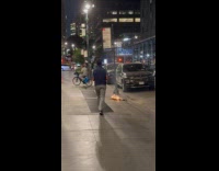 Collab WINY - Man in bike throws cloth on fire