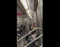 Goth Couple Have Makeout Session on Subway 