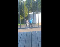 Two girls tiktok dance blue sweater balcony