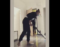 Girl carries guy out in saran wrap 