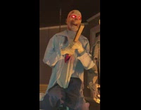 zombie decoration with red light eyes moves