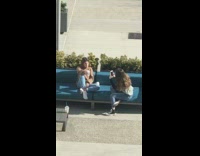 Girl pretends to drink coffee