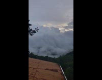 Time lapse clouds cover forest mountain Panama
