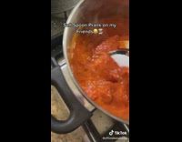 Guy pranks his friends with salt spoon